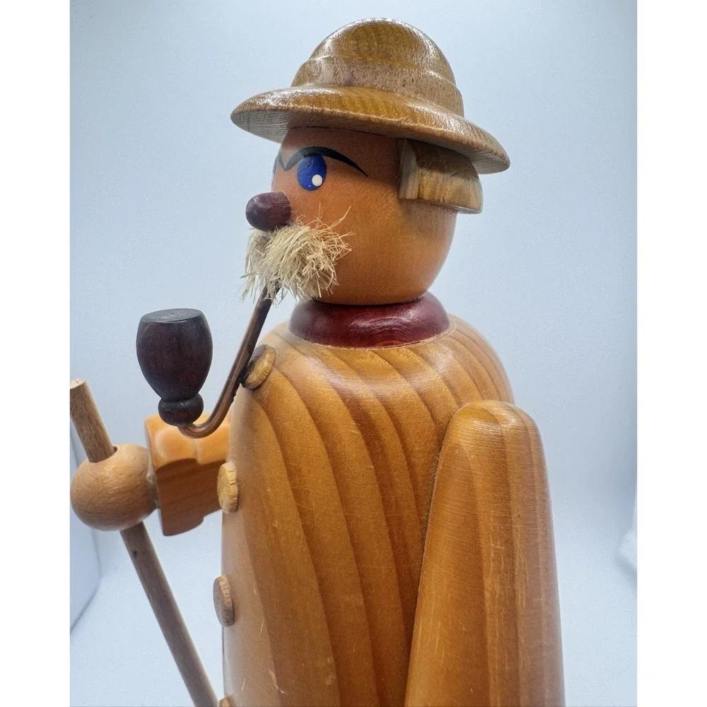 German Wooden Incense Smoker Mushroom Hunter Woodsman 8